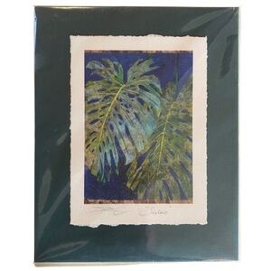 Joëlle C. Signed Art Print "Sisters" Monstera Tropical Leaves - Mint Condition